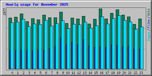 Hourly usage for November 2025